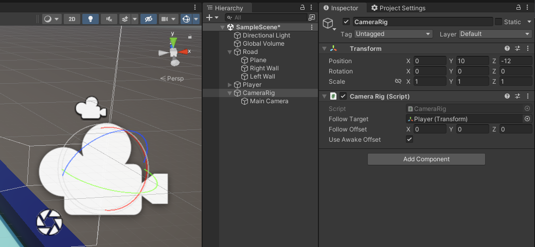 Camera Rig settings