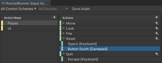 New GameManager Inputs